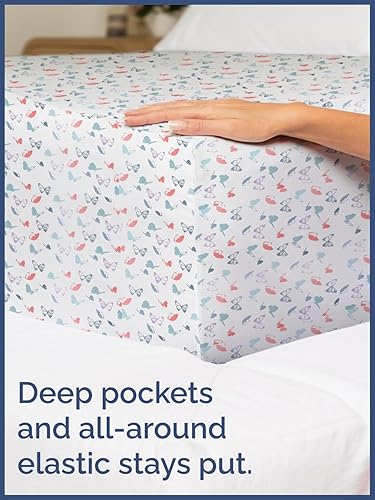 Miniatura 6 de Juego de sábanas de tamaño completo para niños con mariposas - Juego de sábanas de mariposas de 4 piezas - Ropa de cama con temática de insectos -