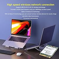 Vista 3 de Acogedor RTL8852BE Tarjeta de red M.2, adaptador NIC de 1800 Mbps, mini tarjeta PCIE WiFi compatible con Bluetooth 5.2, banda 2.4G 5G