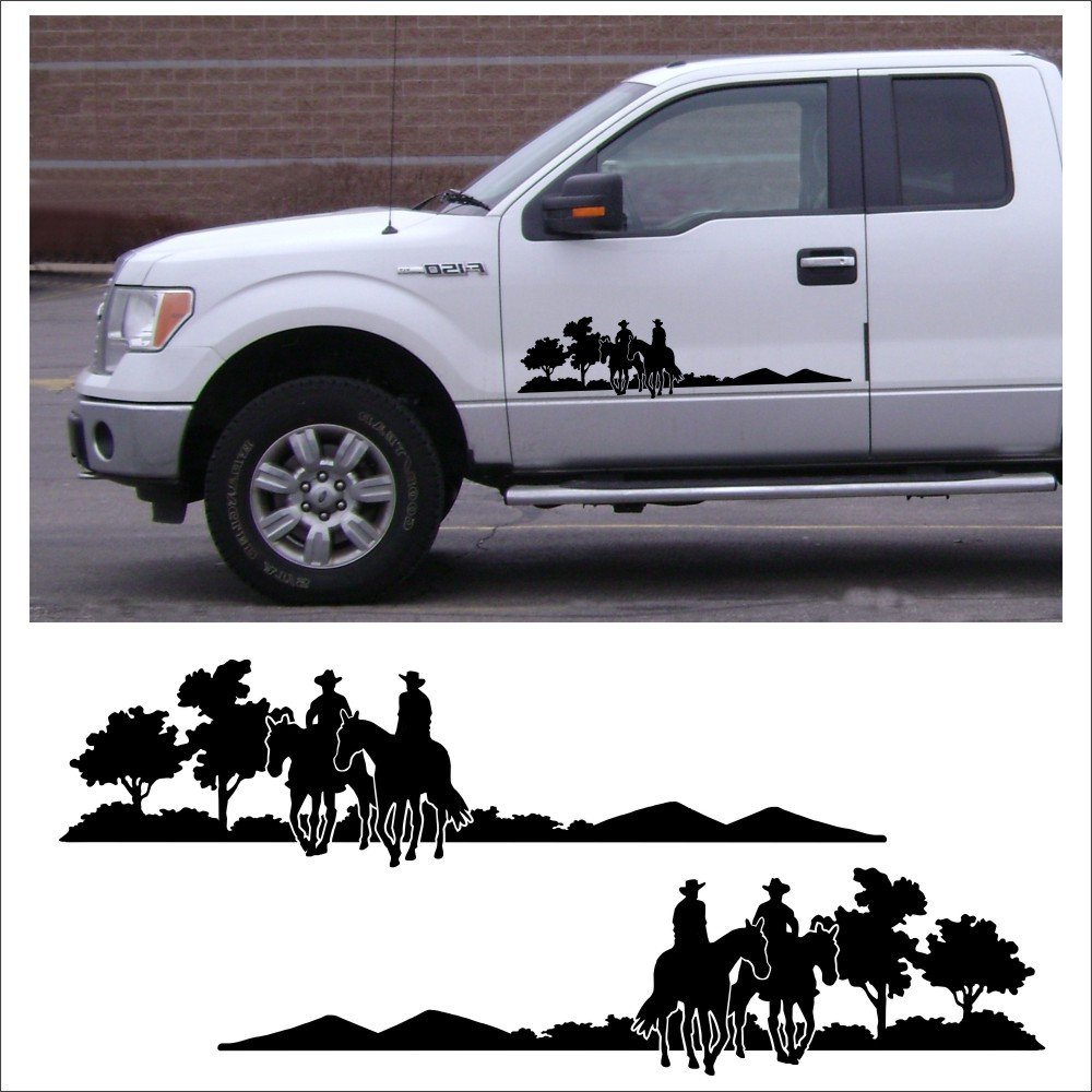 COWGIRL RIDING A BRONCO DECAL / STICKER 04