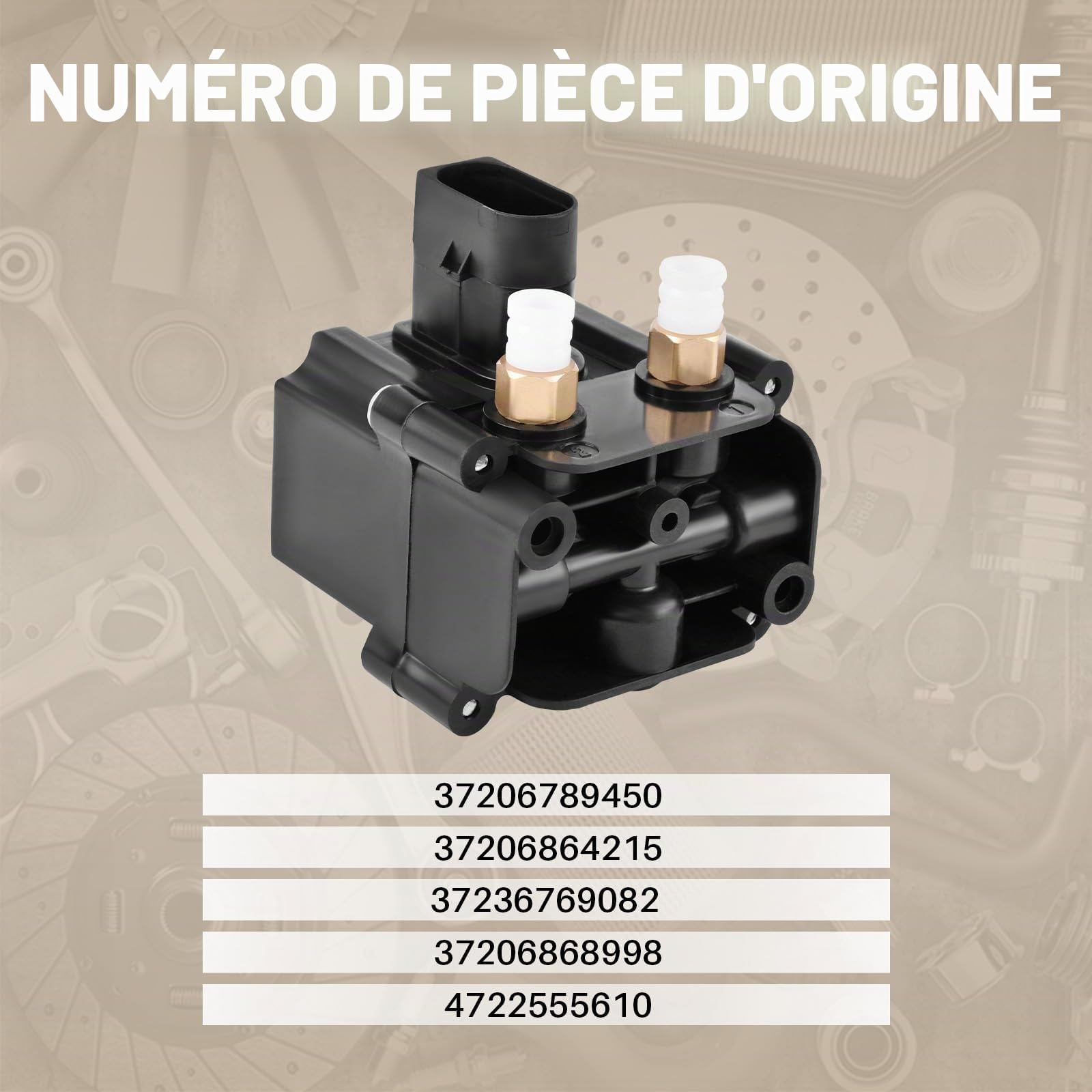 Bloc de soupape de compresseur à ressort pneumatique, adapté pour la série 7 F01 F02 F04 5 Touring F11 5 GT F07, pièce n° 4722555610 37206789450
