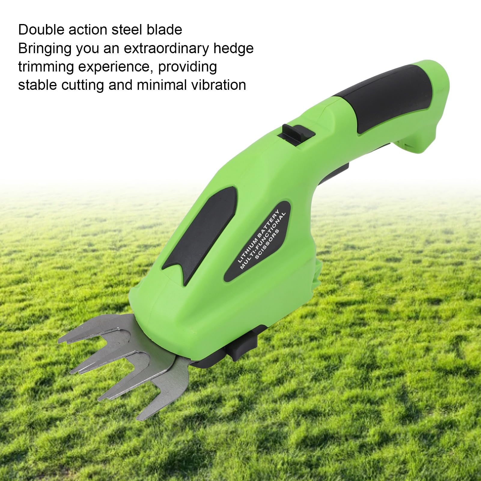 Fdit Cisaille à Gazon et Taille-haie sans Fil à Double Action pour Une Efficace dans Le Jardin avec Poignée Ergonomique pour Une Prise en Main et Un Contrôle Confortables, Matériau en Acier allié