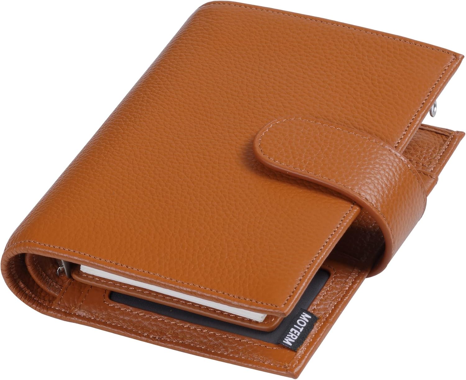 A7 Binder Planner and Wallet Combo with Pebble Pattern Black, 19mm Ring Moterm Pocket Versa