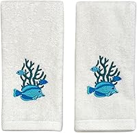 Vista 46 de Serafina Home Toallas de baño para dedos con tortugas: toallas de verano náuticas suaves y absorbentes para invitados con decoración de tortuga azul