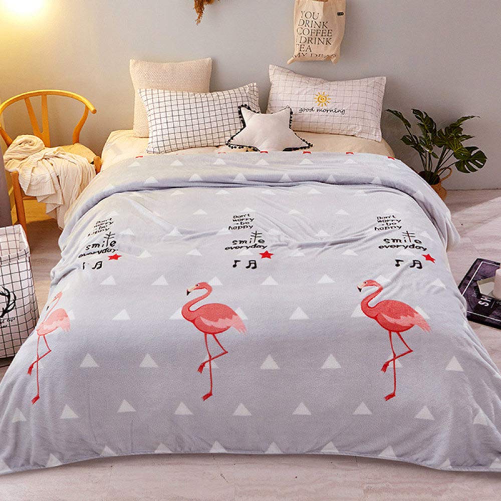 Couverture Sherpa Flamingo peluche douce et épaisse 120x200 motif mignon pour adulte