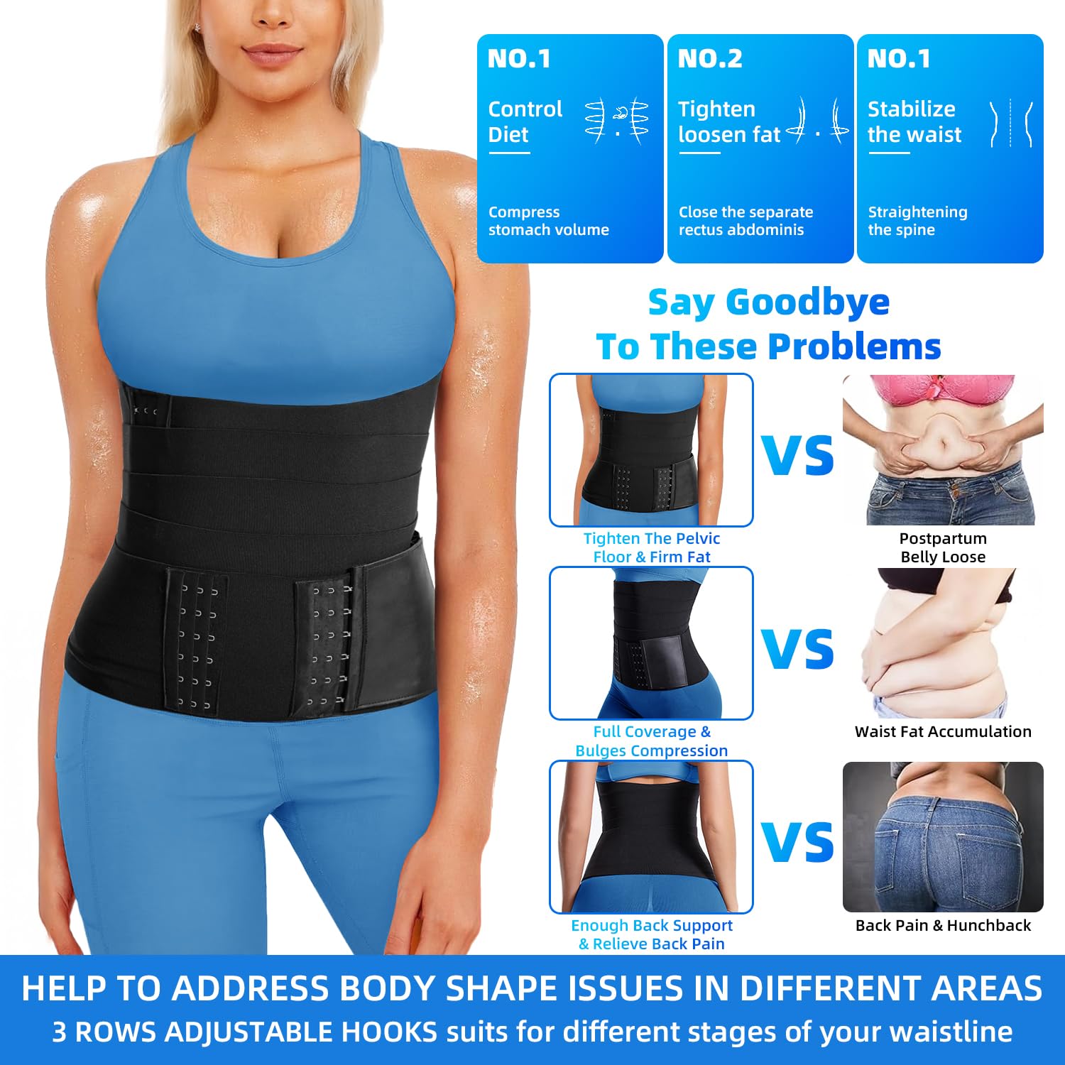 Entrenador de Cintura para Mujer, Vendaje para moldear el Cuerpo, cinturón de Sauna, Ejercicio de Cintura, Moldeador de Cuerpo, Faja Reductora de Cintura, corsé Entrenador de Cintura para Mujer,