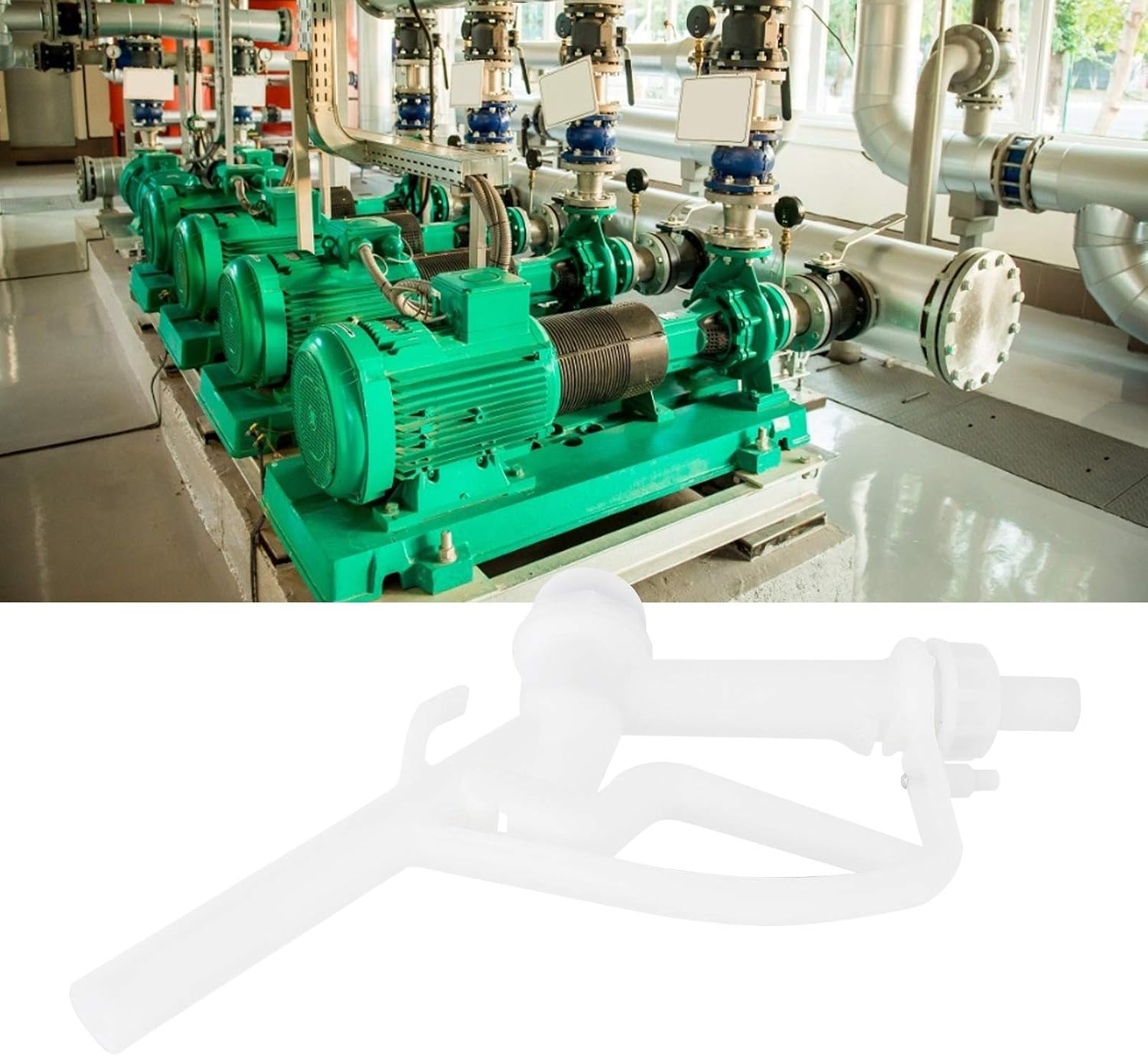 Fuel Filling Nozzle, Manual Plastic Fuel Transfer Nozzle White SZ-20 for Chemical Industry for Various Acid Alkaline Liquids