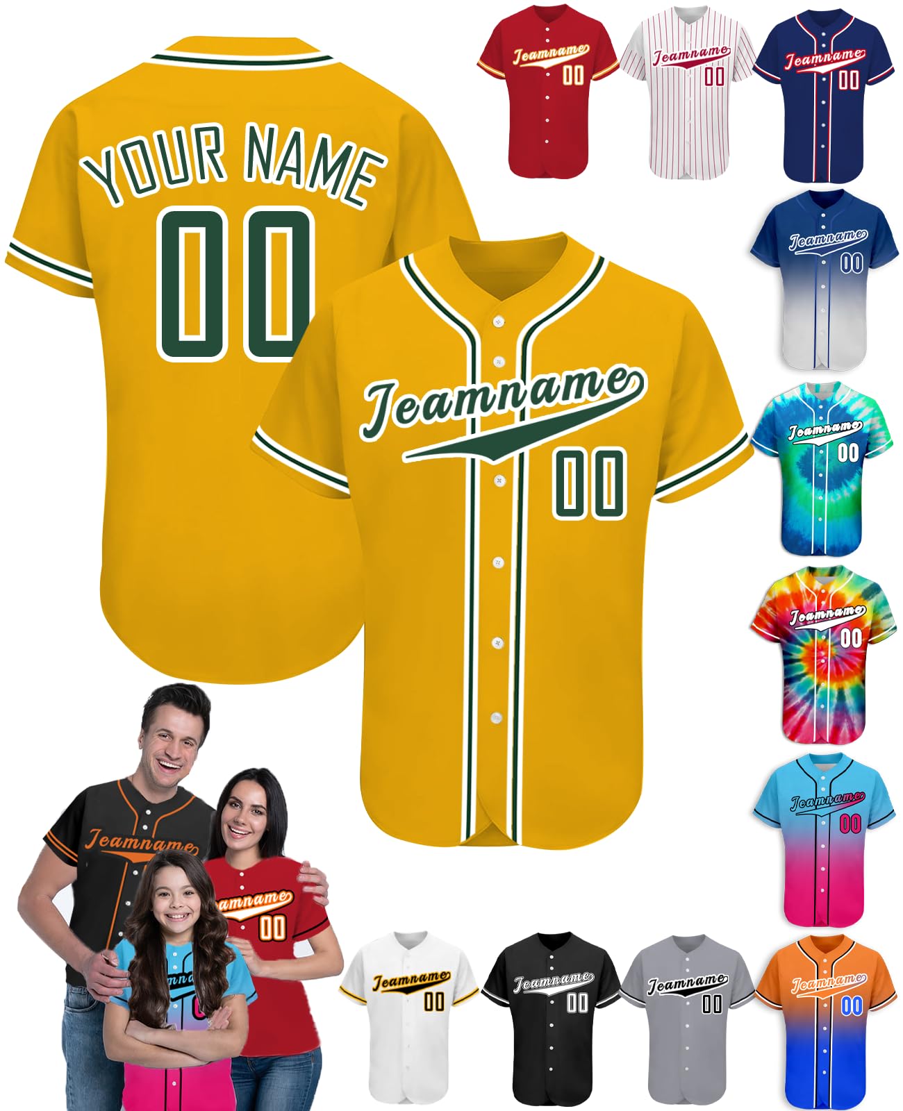 Custom Men Women Kids Baseball Jersey Personalized Name Number Logo Baseball Jerseys Customized Softball Jersey Shirts, S-4XL