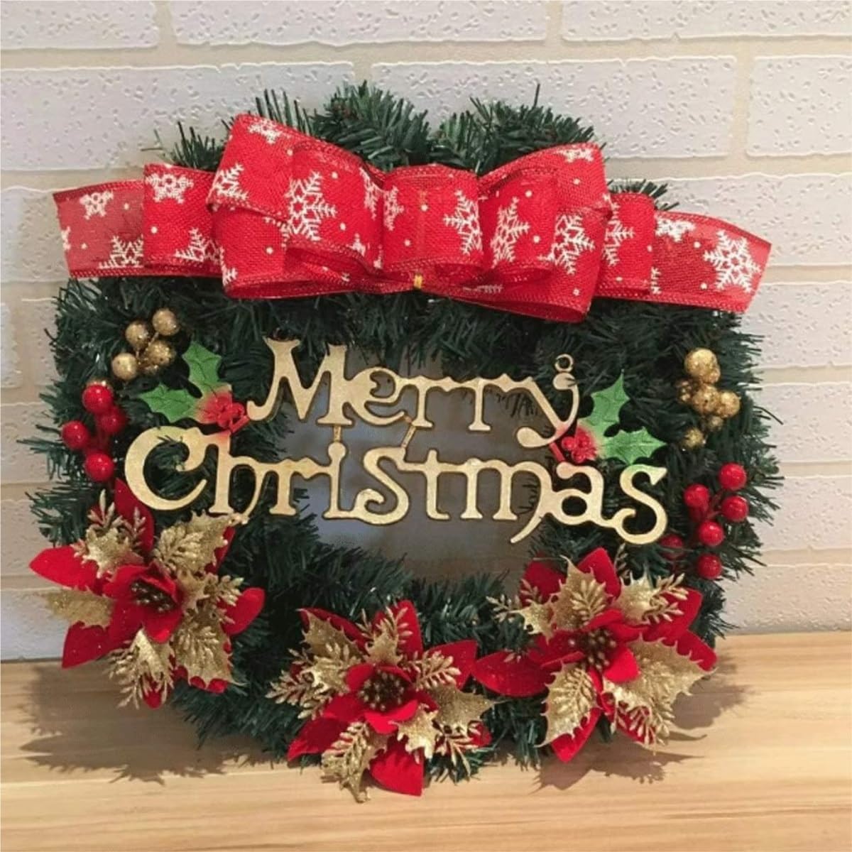 Winterkranz Dekokranz Weihnachtskranz Haustür Weihnachtsdekoration Innen- Und Außendekoration Adventskranz Christbaumschmuck(7 3/8)