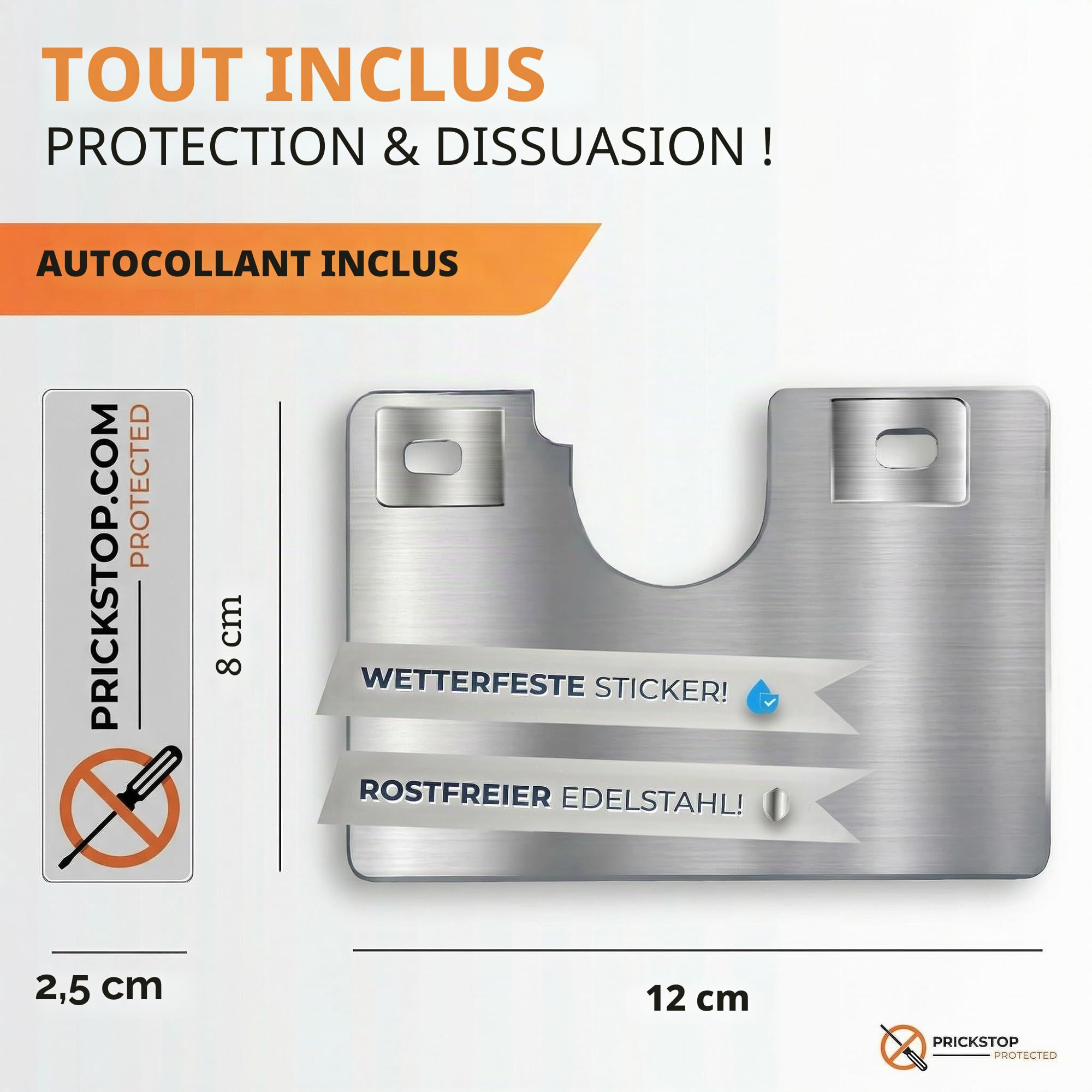 Prick Stop Sécurité de porte | Protection contre le vol pour FIAT Ducato, Citroen Jumper, Peugeot Boxer et Pössl Camping-car | Prickstop Protection anti-effraction