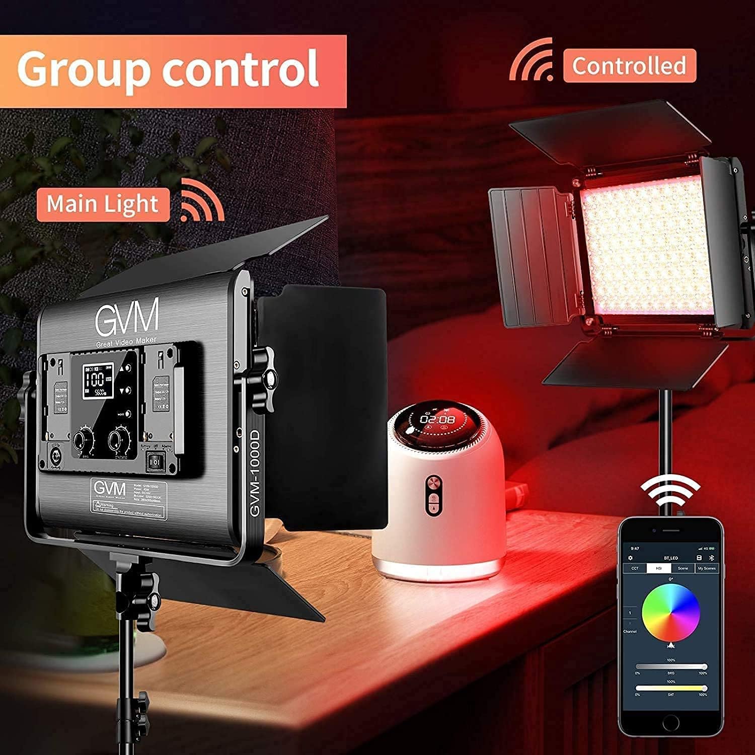 Cheapest 🛒 GVM RGB LED Video Light with APP Control, 45W Professional Video Lighting Kit LED Panel Light with 736pcs Led Beads & 8 Applicable Scenes for Gaming, YouTube, Streaming, Photography & Video Recording
