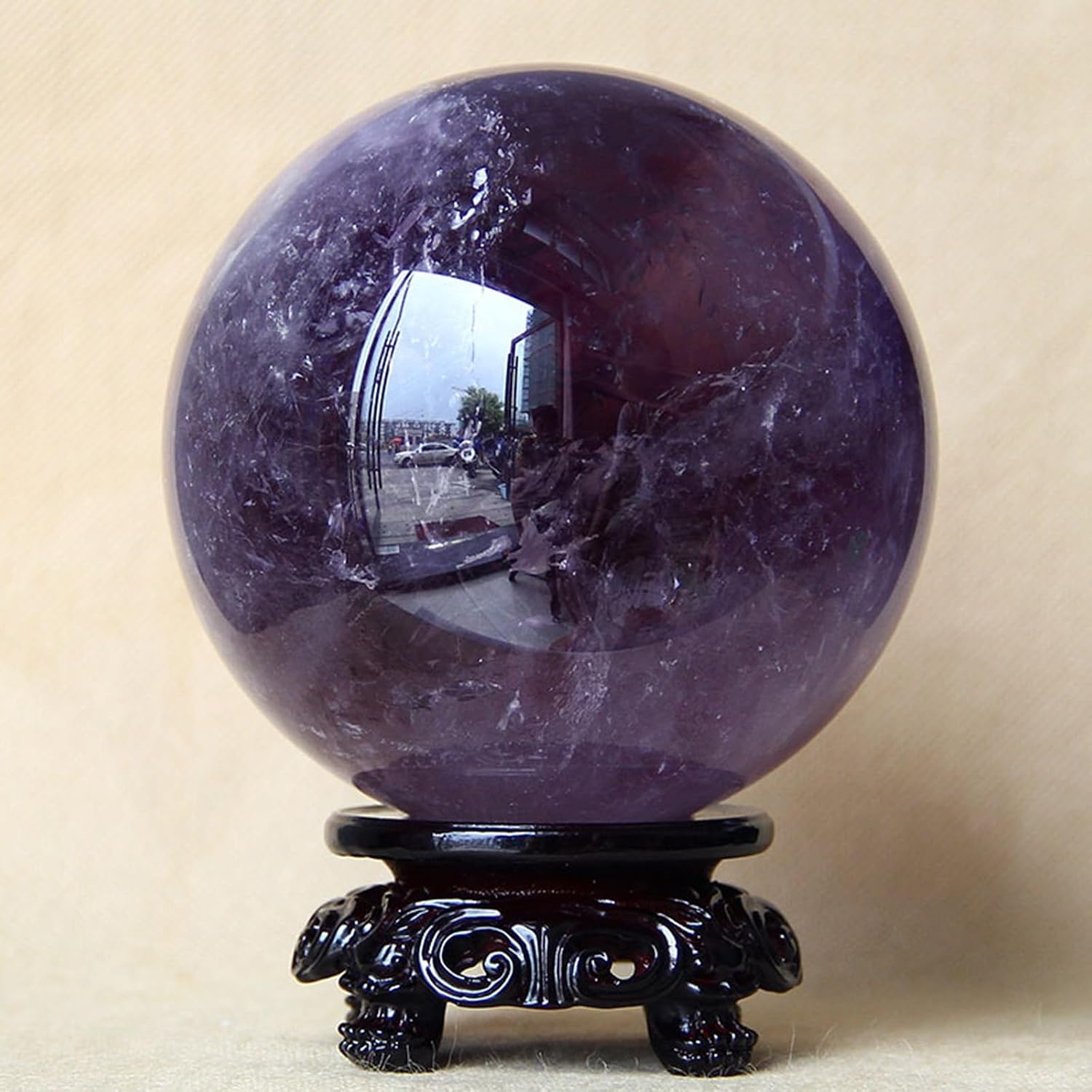 Amethyst Ball Divination Sphere Decorative Ball Polished Crystals Sphere for Feng Shui Gemstone Balls,70mm/2.75in
