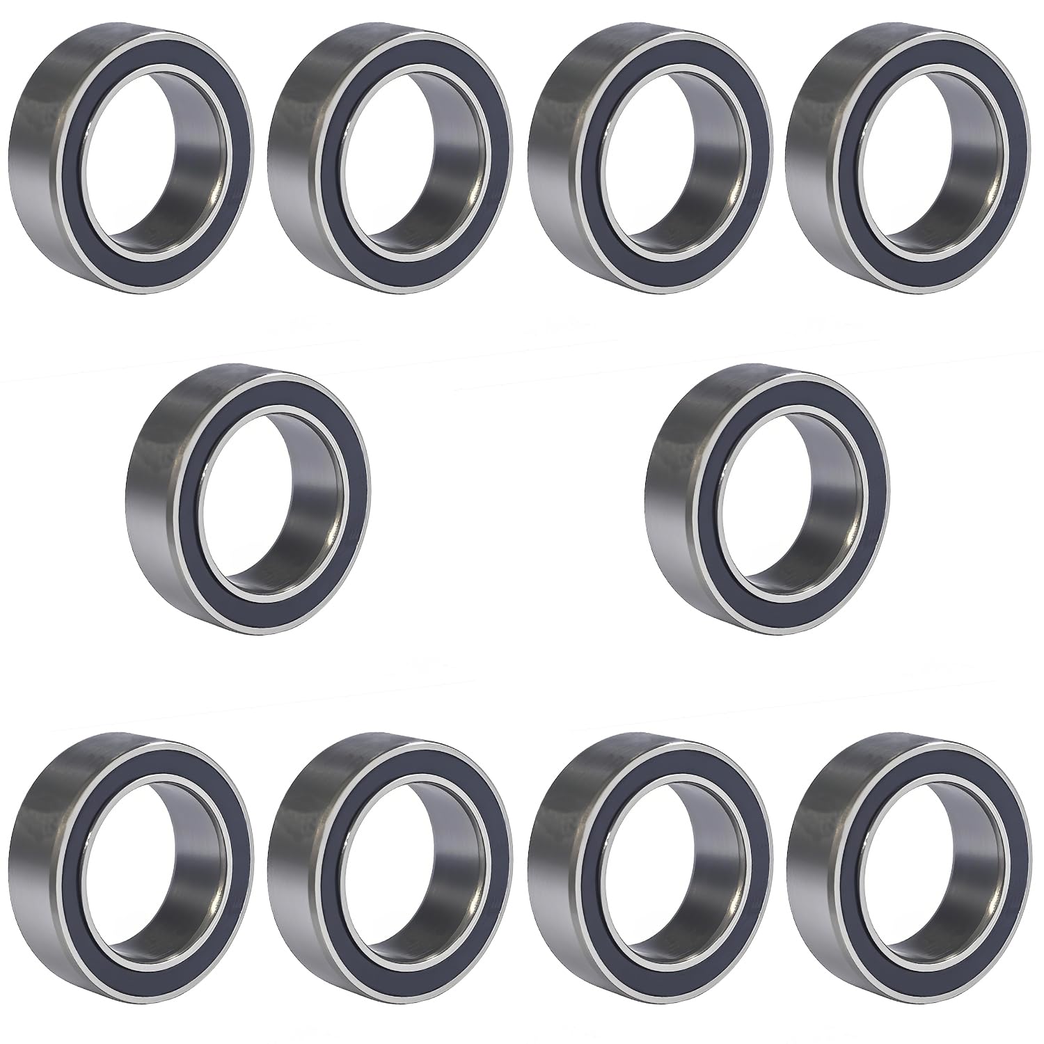 10 PCS MR128-2RS Deep Groove Ball Bearings 8mm Inner Dia 12mm OD 3.5mm Bore Double Rubber Sealed Chrome Steel for RC Cars/Planes/Drone/Robotics and Small Electric Motors - 1