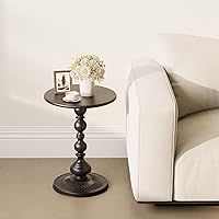 Vista 2 de Metal Round Side Table, Small Drink Table for Small Spaces, Matte Modern Accent End Tables Coffee Tables, Pedestal Tables for Living Room, Bedroom