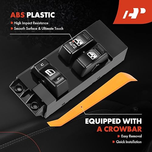 Miniatura 5 de A-Premium Interruptor de ventana eléctrica principal del lado del conductor compatible con Chevrolet Silverado y GMC Sierra