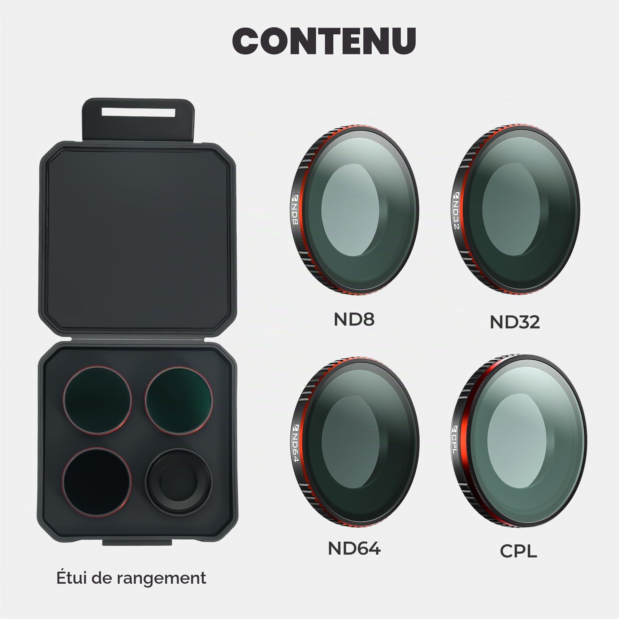 Freewell Kit de filtres Jour Standard pour Insta360 GO Ultra - Filtres ND8, ND32, ND64 et CPL pour Un Meilleur contrôle de l'exposition et des Reflets réduits