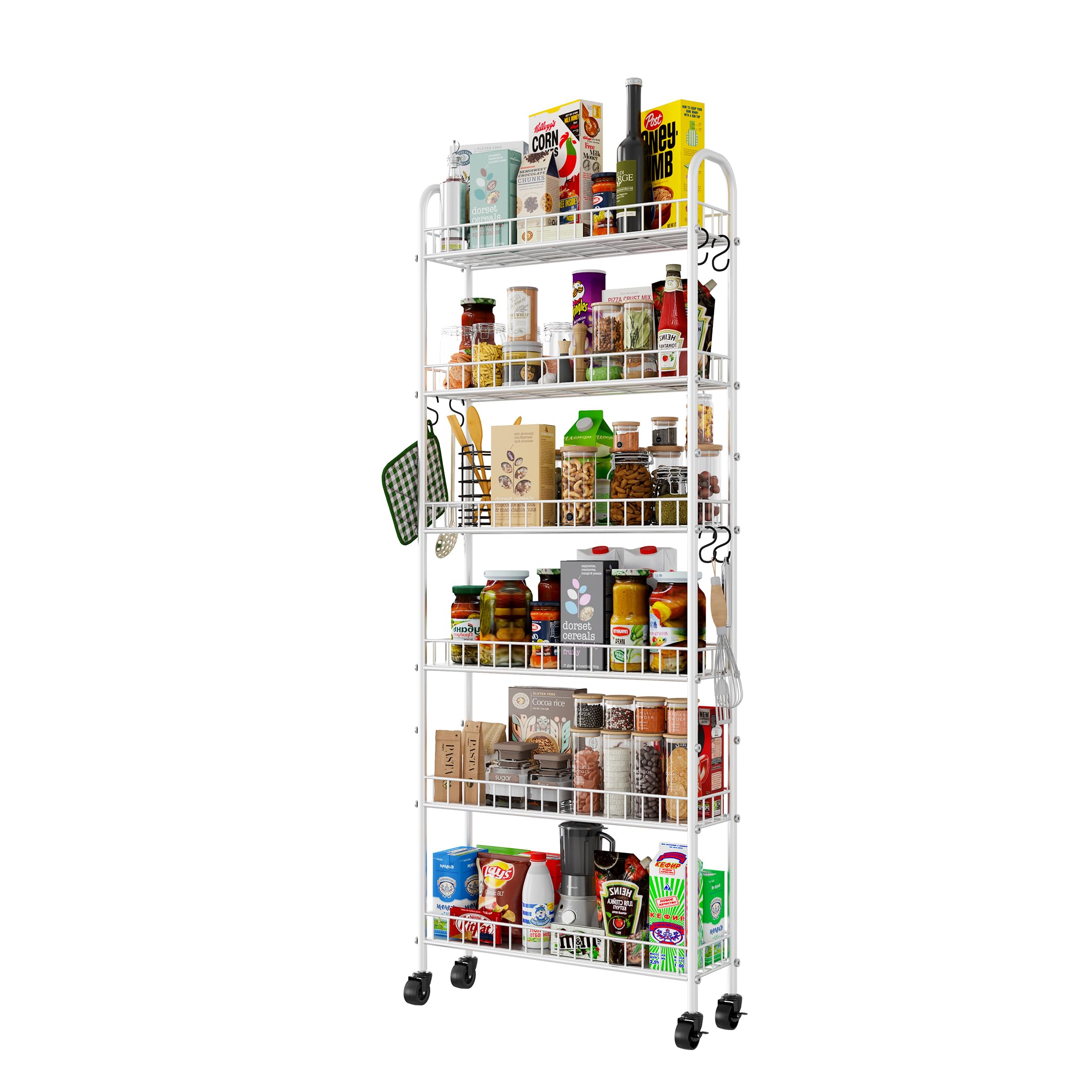 Qiaoxuan 6 Tier Slim Rolling Storage Cart - kitchen furniture | Mubboo