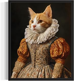 aj decor Cat Victorian Queen Wall Art Print Poster, Dog Pet Lover Picture Painting Artwork Bedroom Living Room Office Dining Room 150F (Cat Victorian Queen, 24 x 36 inches, Unframed)