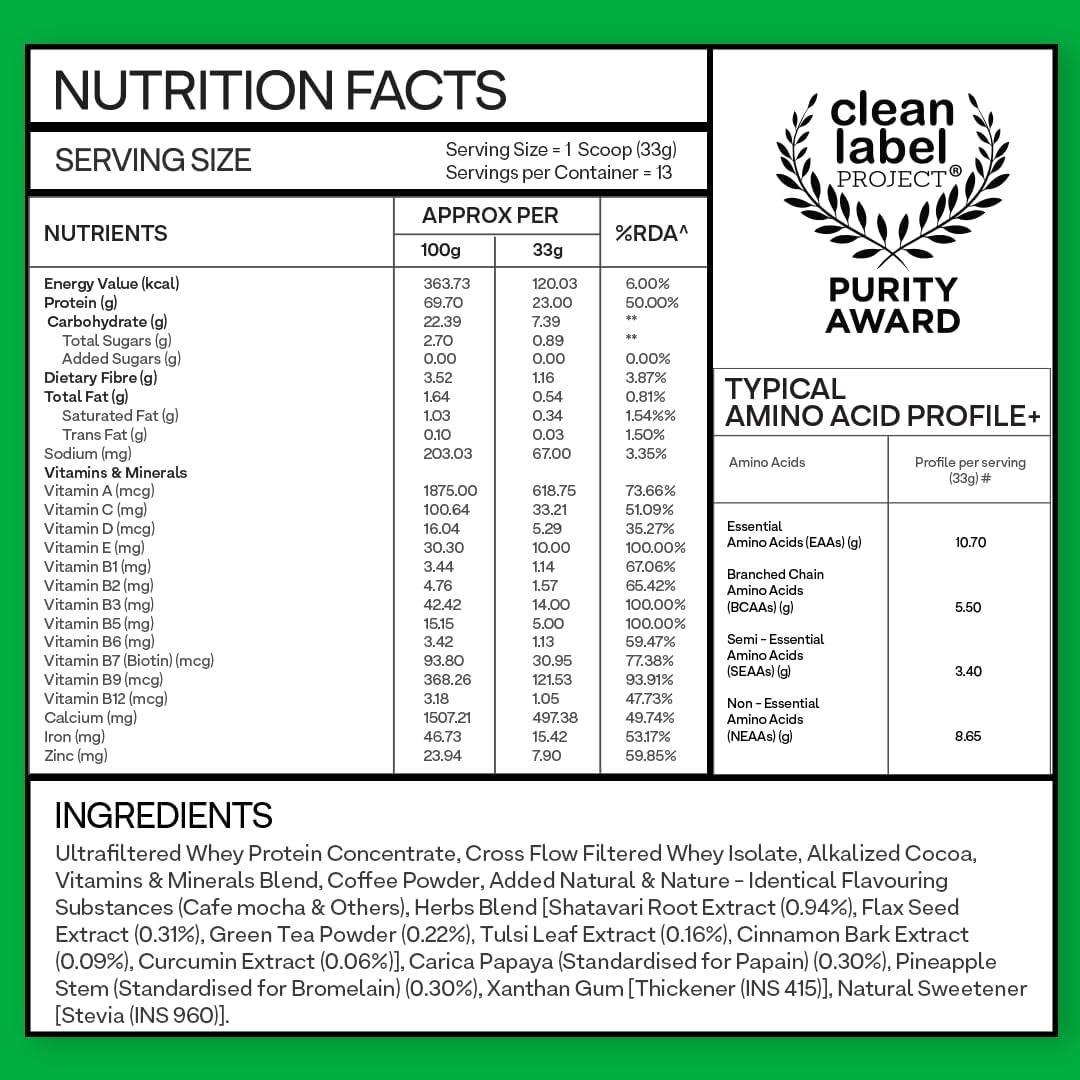 OZiva Protein & Herbs, Women with Multivitamins, Curcumin, Shatavari, Tulsi for Improved Metabolism, Hormonal Balance & Skin, Hair Health, 1.1 lbs, Cafe Mocha. Soy Free, Gluten Free, Non GMO