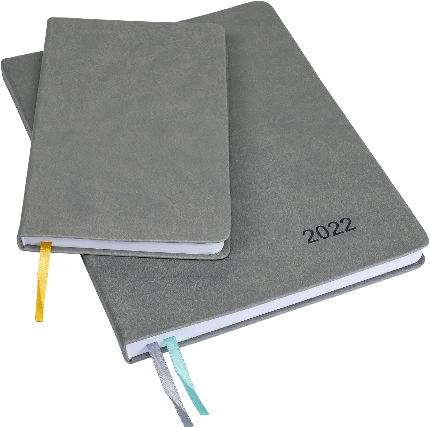 Global Printed Products 2022 Planner: Extra Thick Paper 8"x10" Resolute Planner with, 14 Months (November 2021 Through December 2022) Weekly Calendar/Weekly Planner Organizer with 5"x8" Journal (Grey)