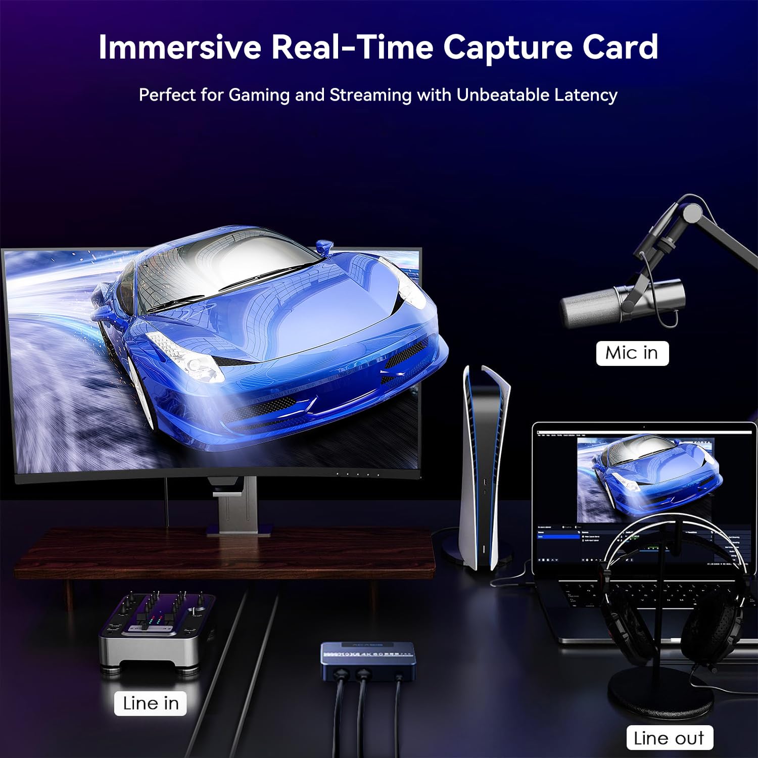 ANYOYO Carte de Capture Vidéo HDMI 4K60 HDR VRR, Capture Card 4K 60FPS Passthrough 240Hz, Acquisition Vidéo USB 3.0 Latence Quasi Nulle pour PS5, Switch 2, Xbox, PC, Mac