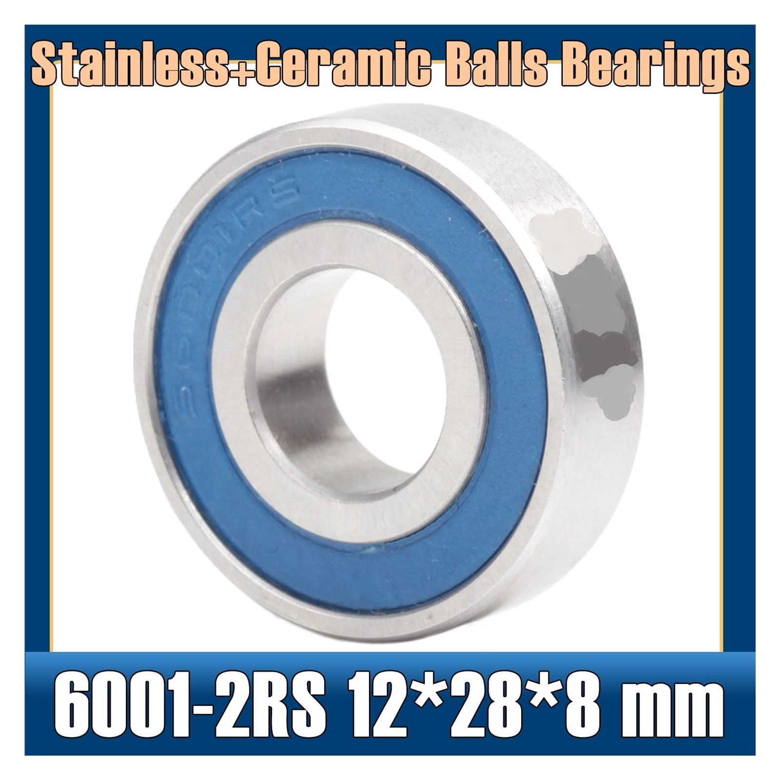 TRUSTTWO 6001-2RS Cuscinetto in Acciaio Inossidabile 12 * 28 * 8 mm (1 PC) ABEC-5 6001 RS Mozzo Anteriore for Bicicletta Mozzo Posteriore Ruota 12 28 8 Cuscinetti a Sfere in Ceramica The New