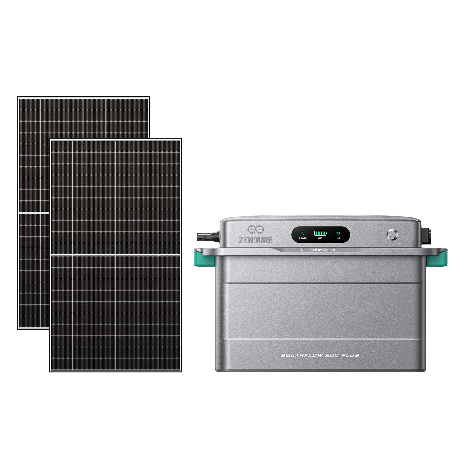 Zendure SF800 Plus Balkonkraftwerk mit Speicher, mit 2 515W Solarpanels | 800W AC-Ausgang, 1,92kWh Kapazität, Erweiterbar auf 11,52kWh, bis zu 2×750W MPPT, IP65, HEMS, Kompaktes All-in-One-Design