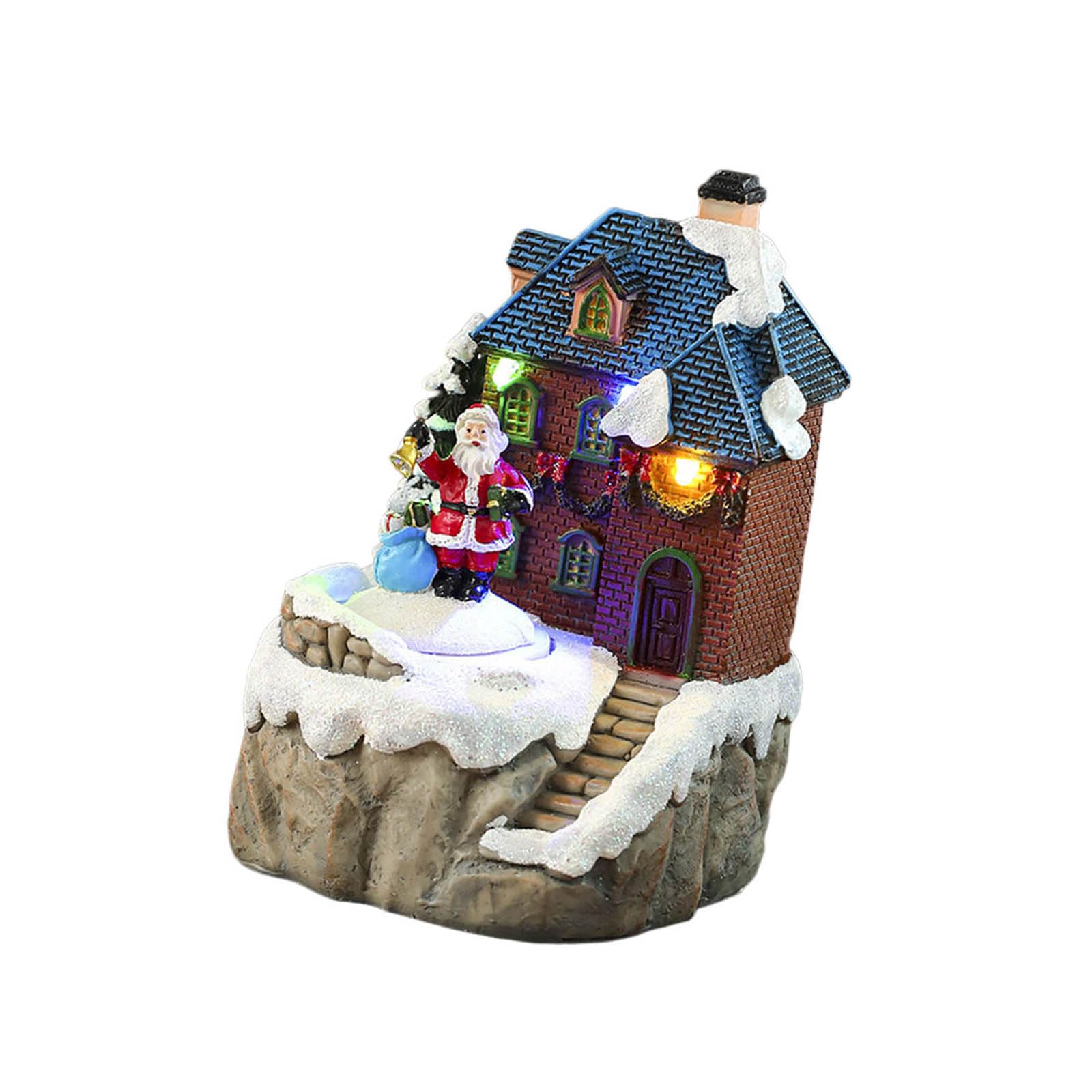 Weihnachtshütten Spieluhr mit rotierendem Weihnachtsmann, Weihnachts Spieluhr, Heimdekoration für, Männer, Frauen, Geschenk, Gebäudedekoration