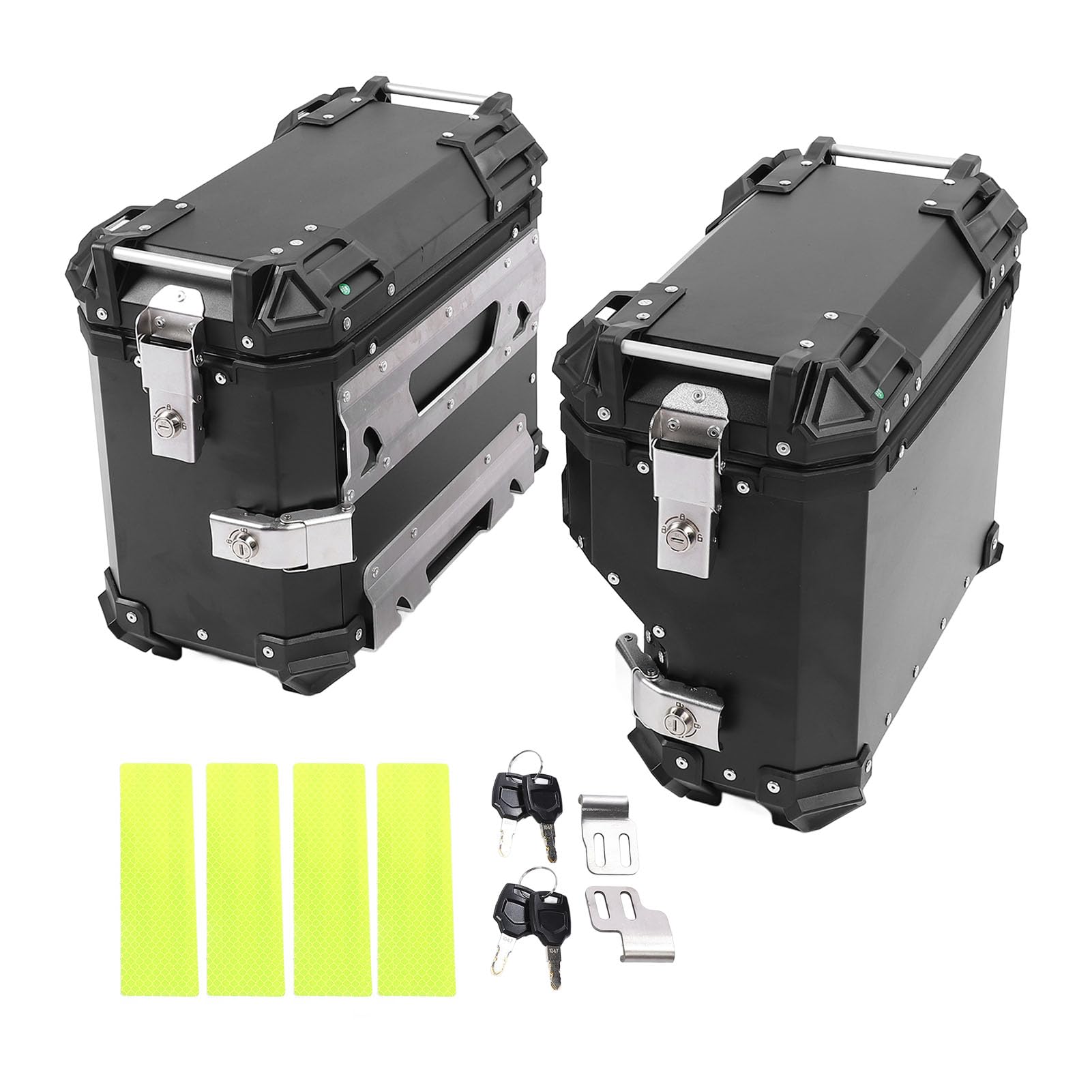Akozon Akozon 38L Wodoodporne Aluminiowe Motocyklowe obudowę z blokadą i Szybkim Zwolnieniem - Universal Left Pight Torage dla Kasku i Bagażu (BLACK)