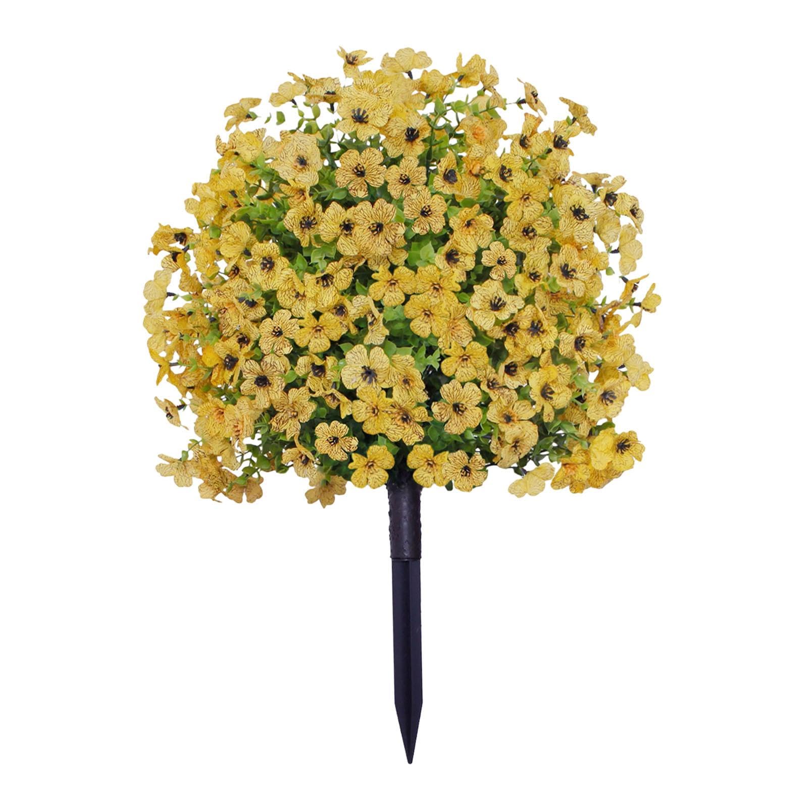 Decorativo con Fiore di, Verde Artificiale per Esterni E Interni, Giallo