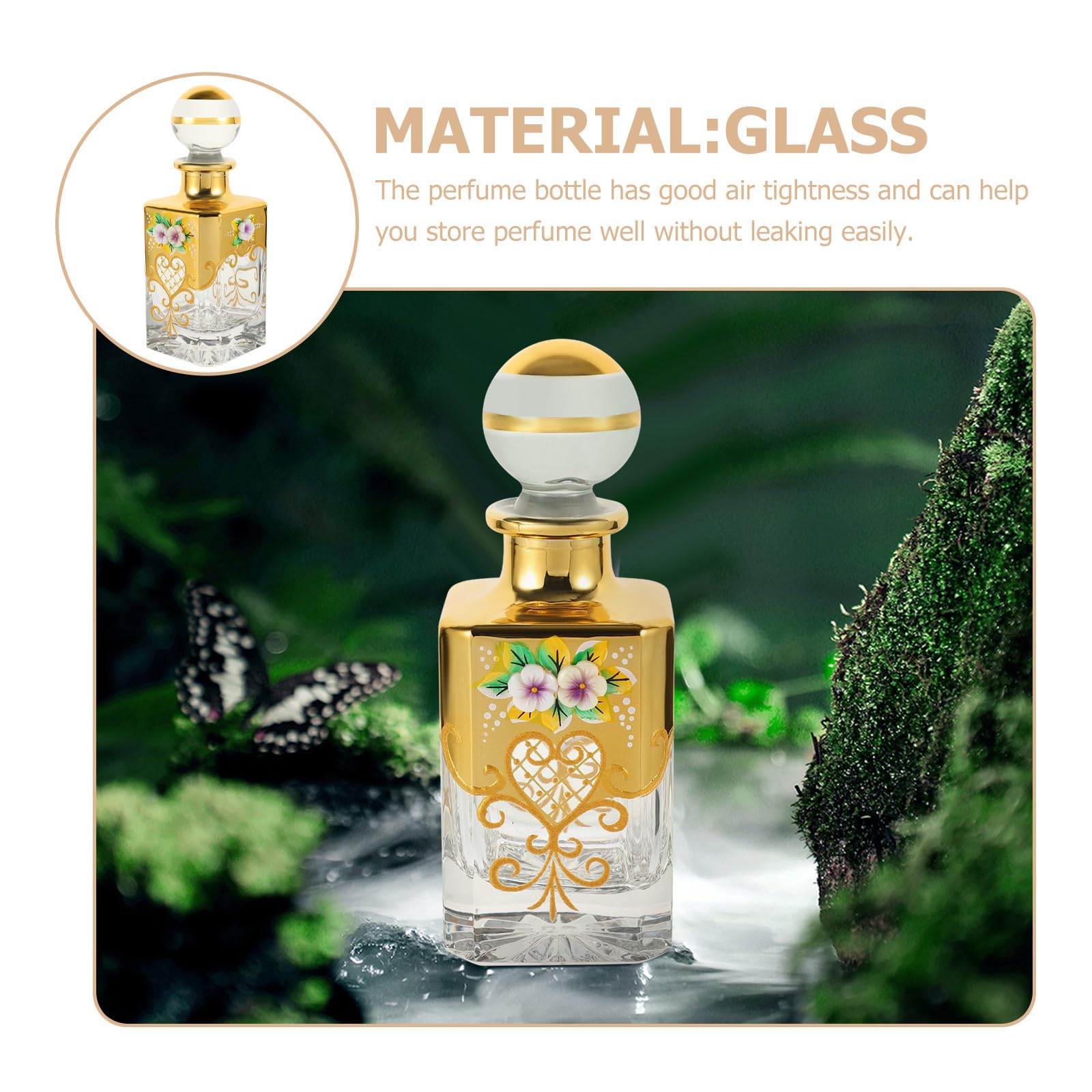 Botella de Perfume de Vidrio de 150ml Recargable Efecto Decorativo, Estilo Clásico y Elegante para Uso Personal y Viaje