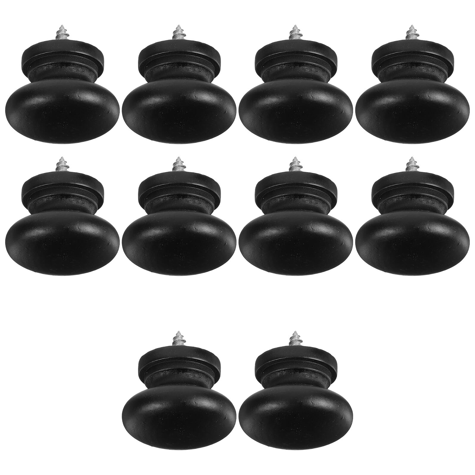 VALICLUD 10pcs Round Wooden Drawer Knobs with Self-Tapping Screws Minimalist Single Hole Cabinet Handles for Kitchen Cabinets Wardrobes Dressers Natural Wood Finish Easy Installation