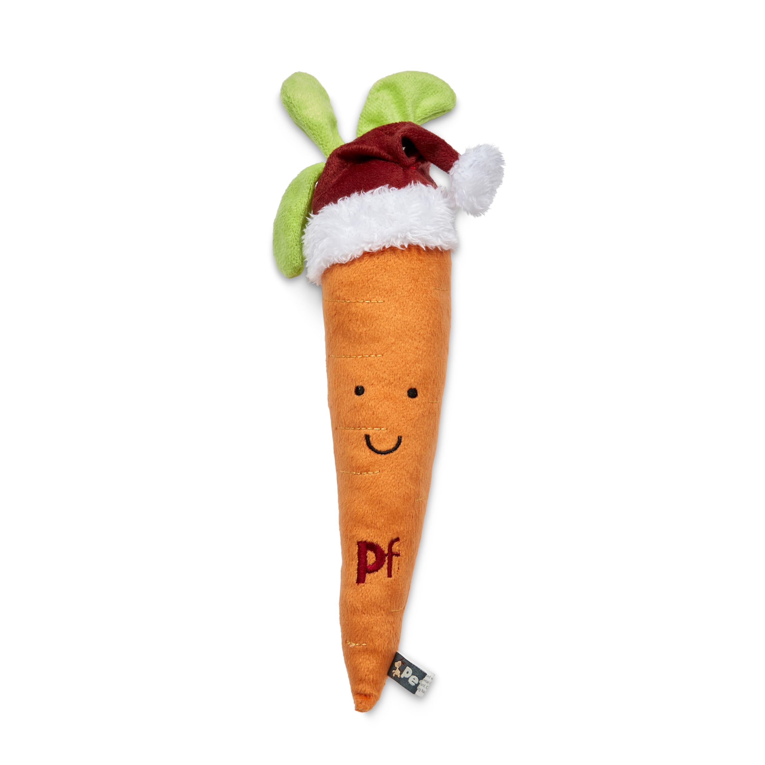 Petface Christmas Carrot, Plush Dog Toy with Built-In Squeaker, Large (Pack of 1)