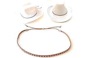 Adjustable Western Cowboy Hatband with Silver Studs