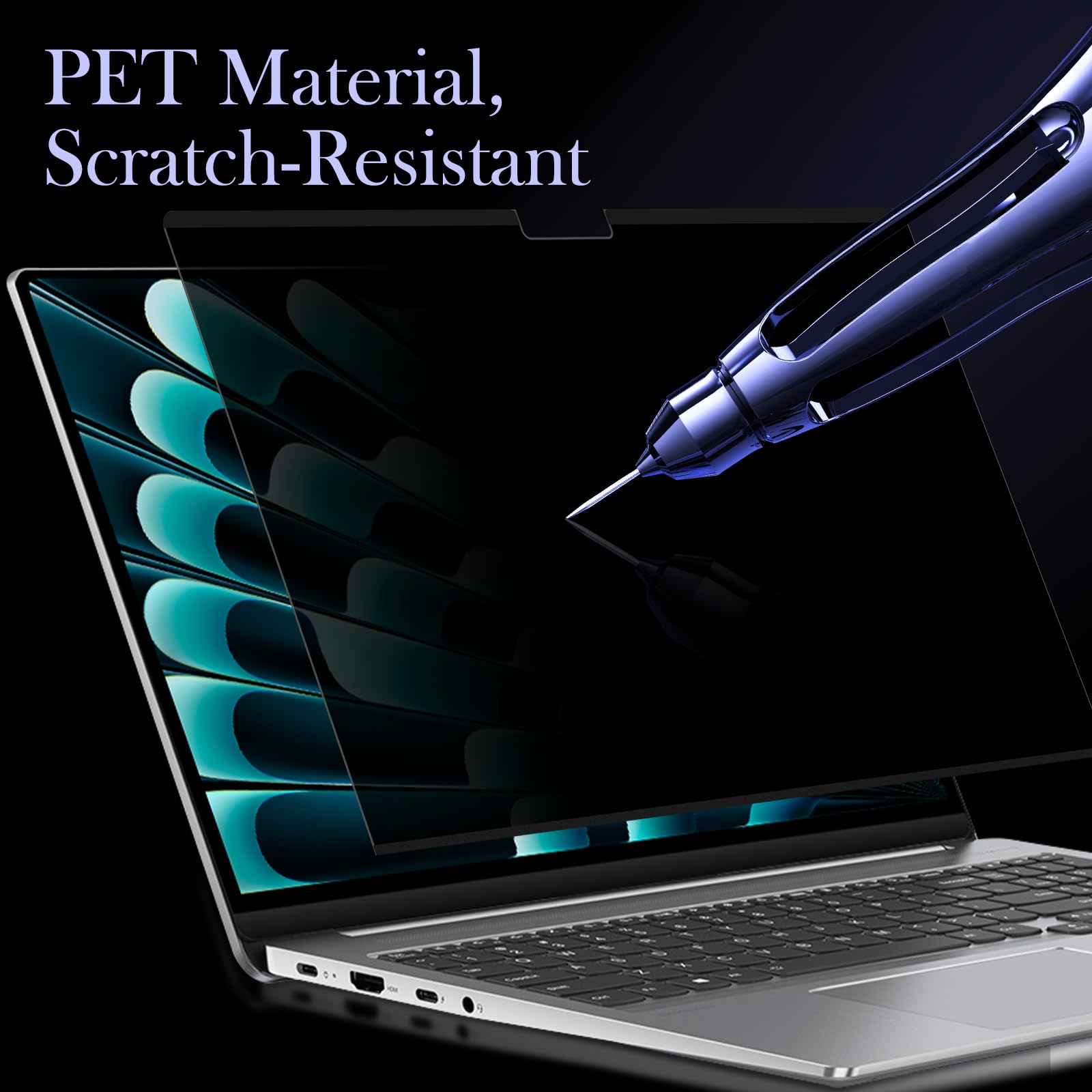 Filtro Magnetico Privacy per MacBook Air 13,6 Pollici 2026 2025 2024 2022 (M5/M4/M3/M2), Rimovibile Pellicola Schermo Protezione, Pellicola Anti Luce Blu Anti Spia per MacBook Air 13,6"