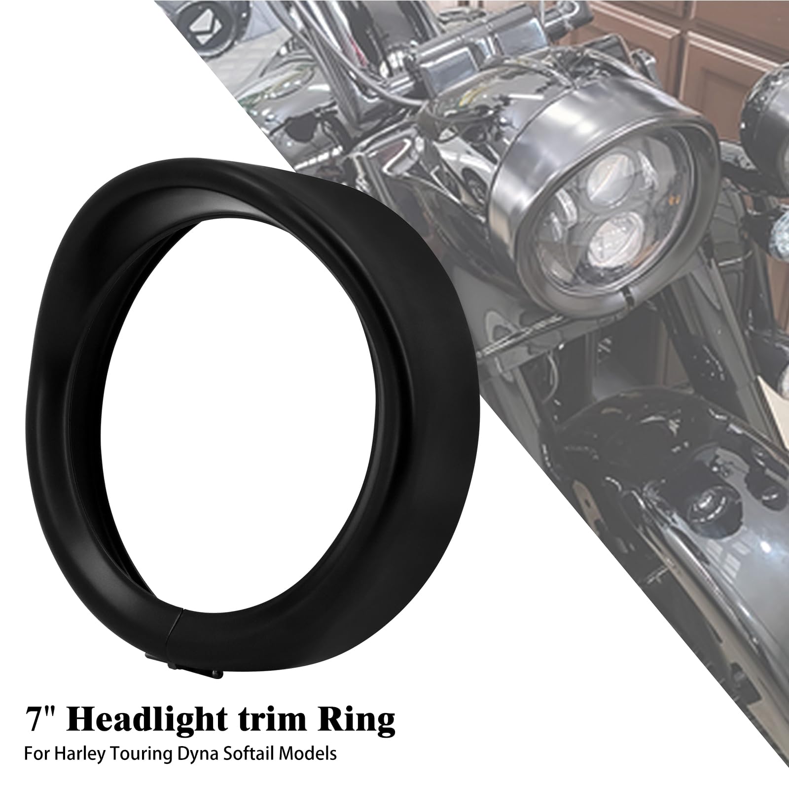 SSFRI Anello Faro 7 Pollici Per Harley Touring – Ricambio Cromato (Modello A) - 2