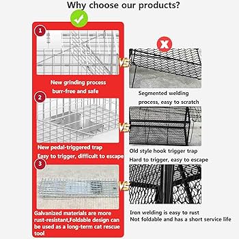 Amazon.co.jp: 猫捕獲器、動物用トラップ 猫用ケージ、野良猫用