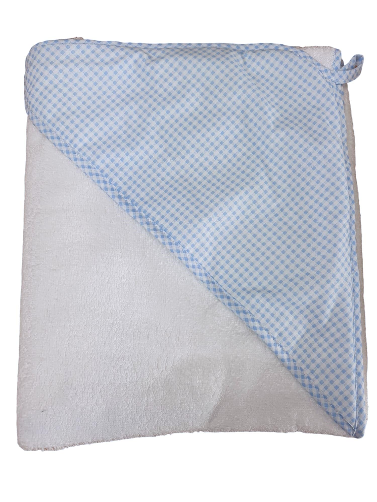 Nenel Set de bain pour enfants: Peignoir et Serviette à Capuche personnalisé - Jeu de Bain des enfants brodé: Sortie de Bain + Cape Unisexe Vichy
