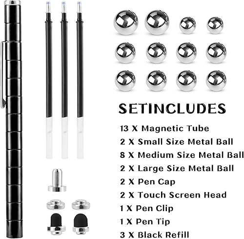 Miniatura 3 de LARAH Black Fidget Pen Toy, Sensory Tool EDC Fidgeting Game for Adults, Cool Gadget Best for Stress and Anxiety Relief and Kill Time,Novelty Gifts