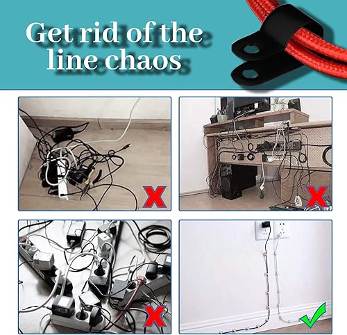 Miniatura 6 de Glarks 120 abrazaderas de alambre de nailon negro de 38 pulgadas para montaje de tornillo tipo R con 120 tornillos para kit de cable, conducto y