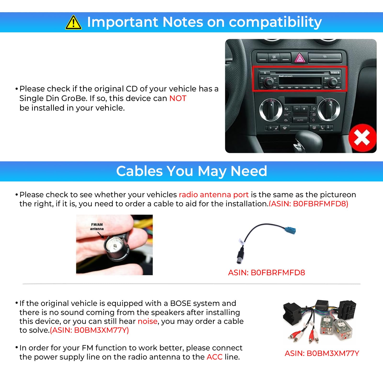 7 pollici Autoradio per Audi A3 S3 RS3 8P con lettore CD/DVD, unità principale 4+64GB Giroscopio integrato Wireless Carplay/Android Auto Navigatore GPS WiFi 4G Bluetooth FM/AM RDS DSP SWC