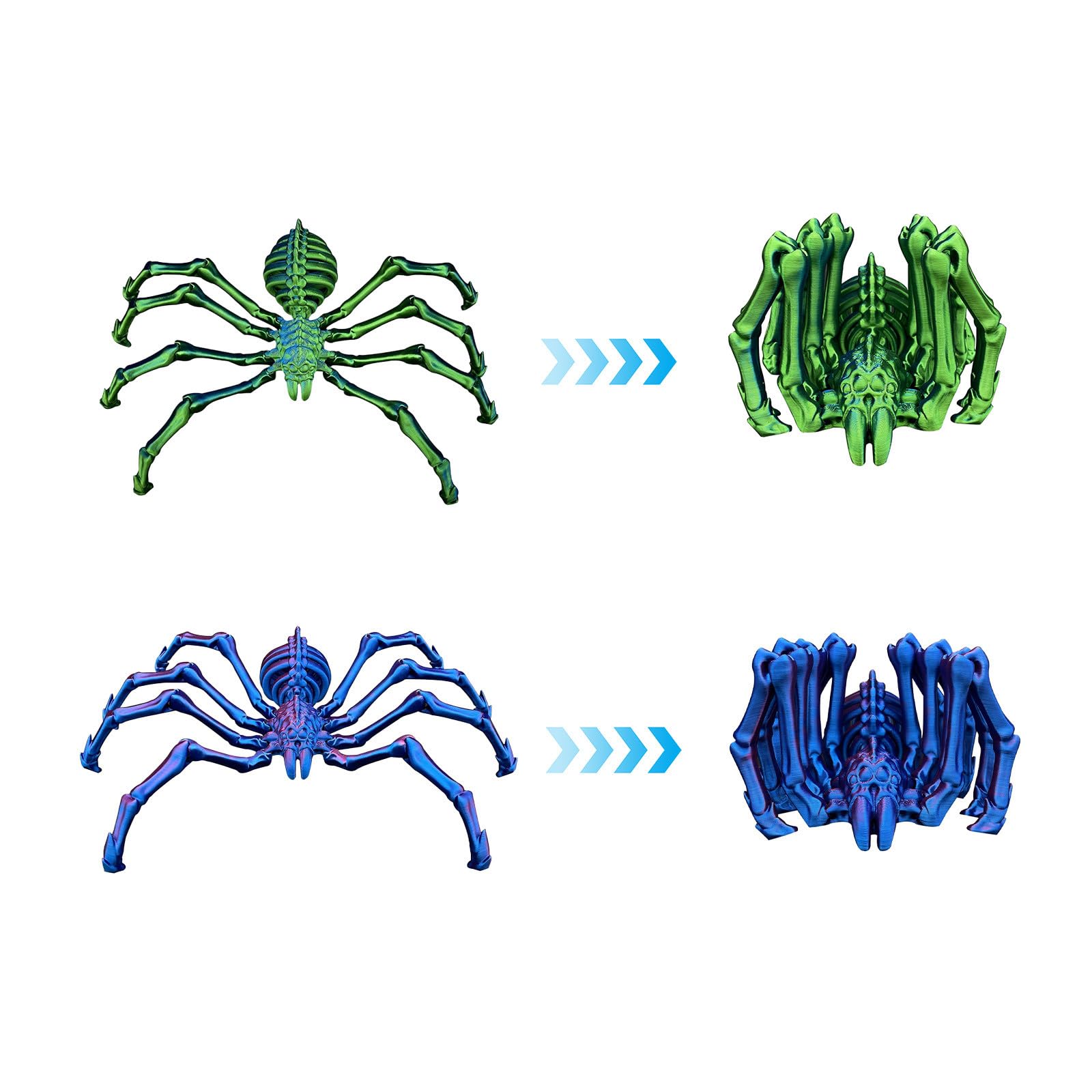 Halloween Giant 3D Printed Articulated Spider With Extendable