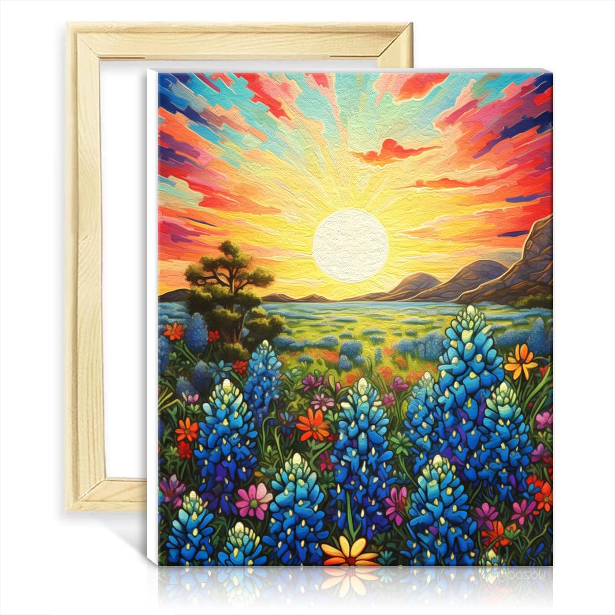 TANGFEIY On Canvas Painting by Numbers Bluebonnet on Canvas Painting Adults with 3 Brushes & Acrylic Paints Arts Crafts for Home Decor NO Frame(50x65cm) โ image 1