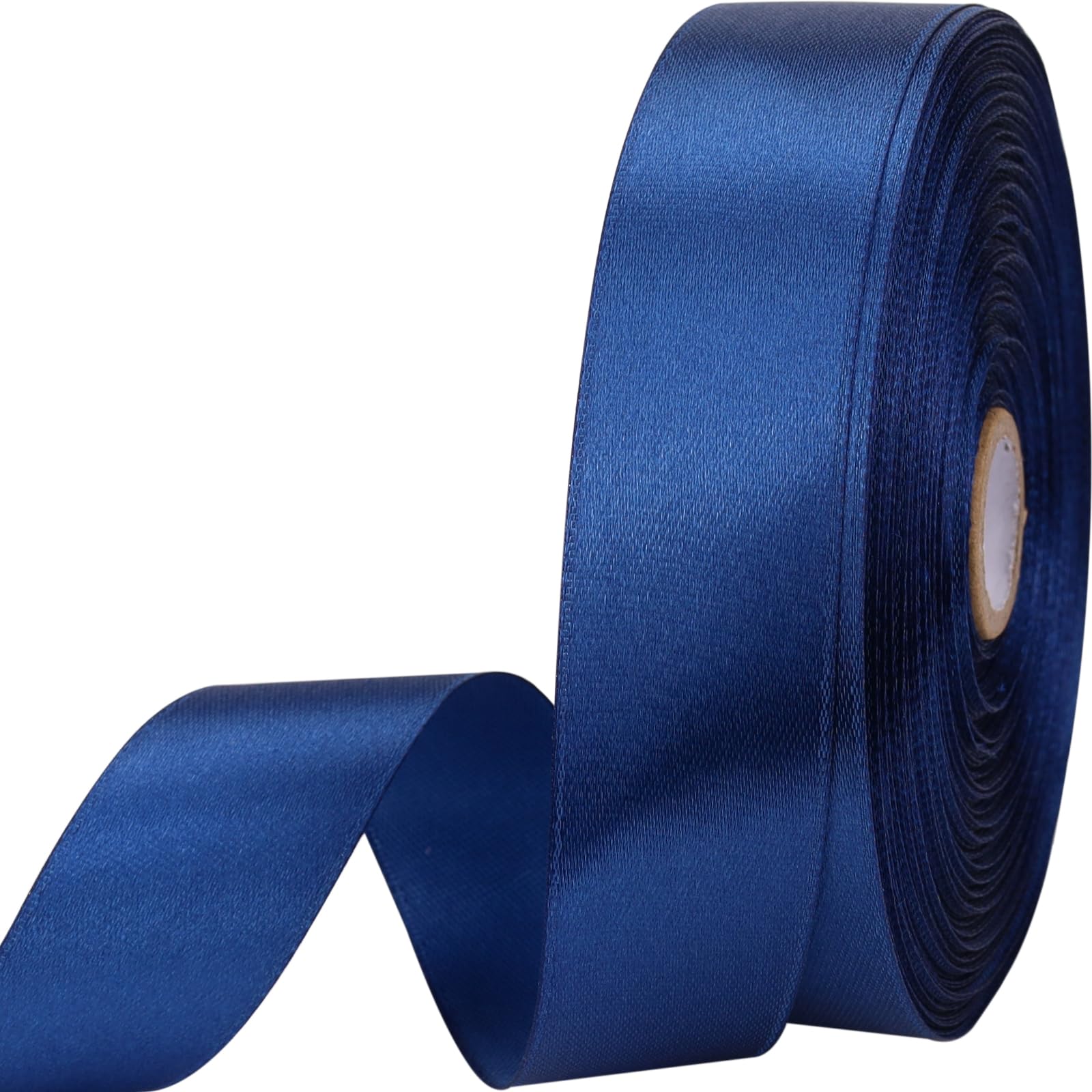 Photo 1 of 1 inches 50 Yard Dark Blue Satin Ribbon for Gift Wrapping, Wedding, Crafts, Christmas,Easter, Floral, Hair, Invitation Decorations and More