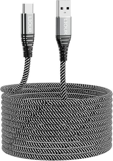 USB Type C Cable,5m Type C Fast Charging Cable,Zinc Alloy Braided Data USB-C Cord Compatible for Samsung Galaxy S22 S21 S20 S10 S9 S8 Plus Note 10 9 8,Huawei P10 P9,Sony Xperia Huawei P30/20
