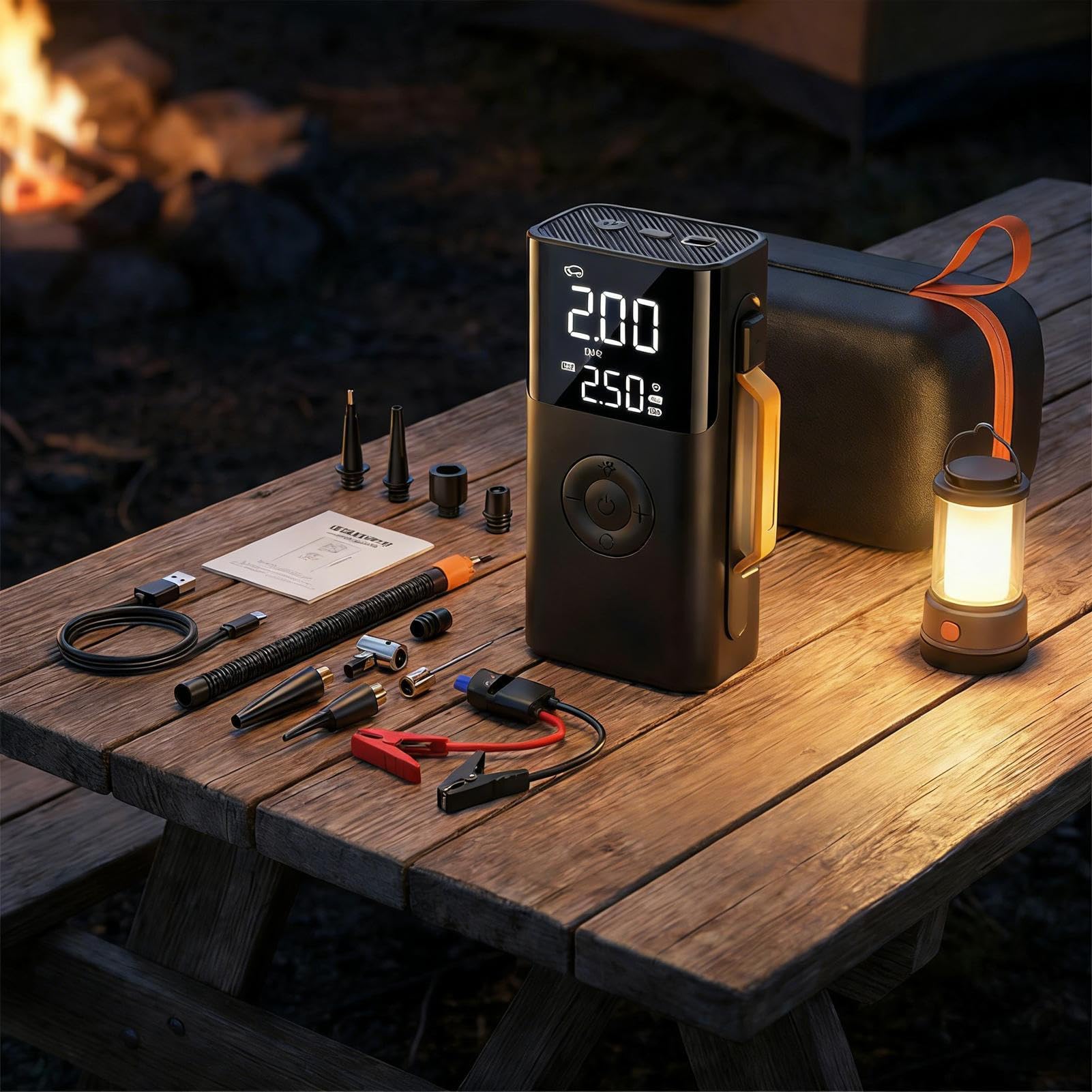Avviatore per Auto con Compressore d'Aria 10000mAh Avviatore Portatile A | Display Digitale del Compressore Per Viaggi Campeggio e Garage