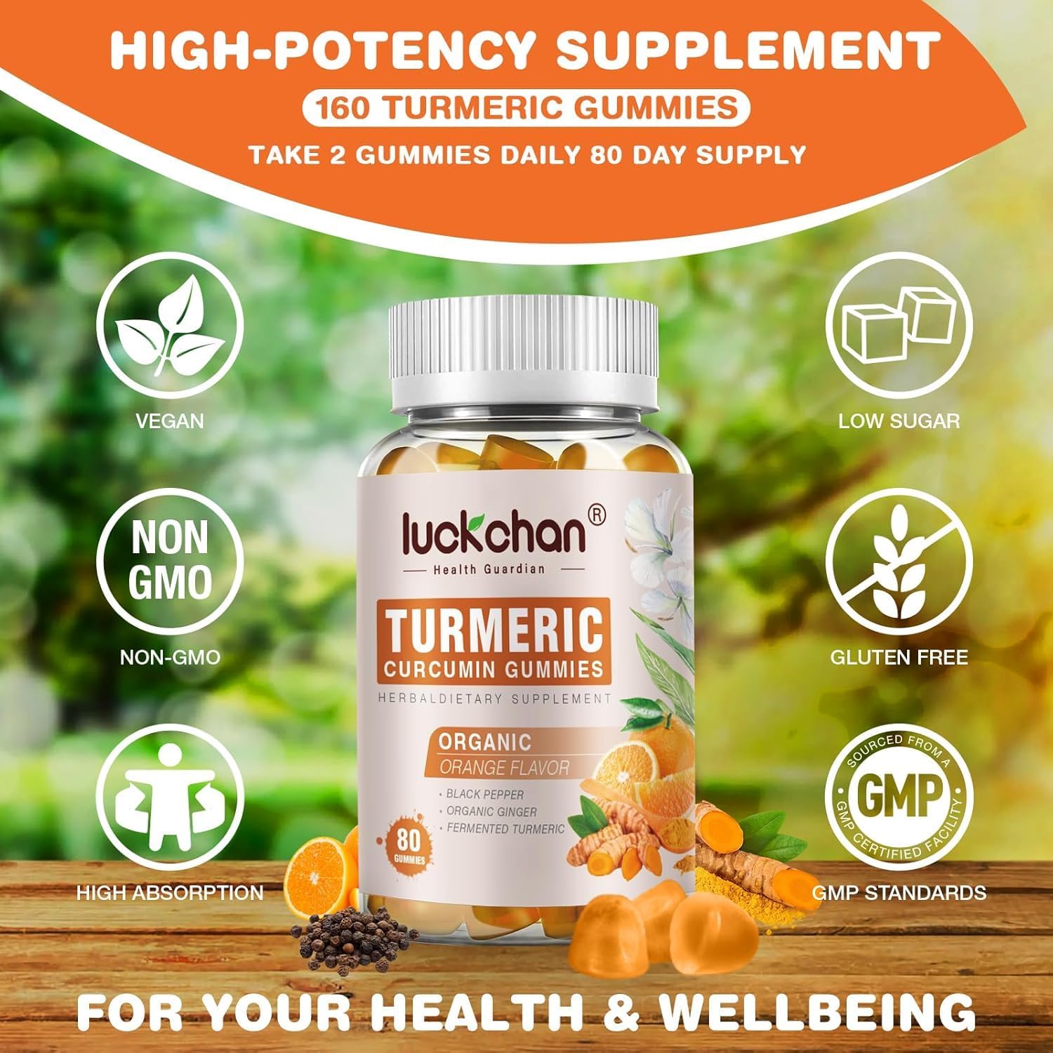 Turmeric Curcumin Gummies (2 Pack) - Turmeric and Ginger Gummies Supplement with Black Pepper & Ginger for Immune Support Healthy Skin - Vegan Turmeric Gummies for Adults - Gluten Free, Low Sugar