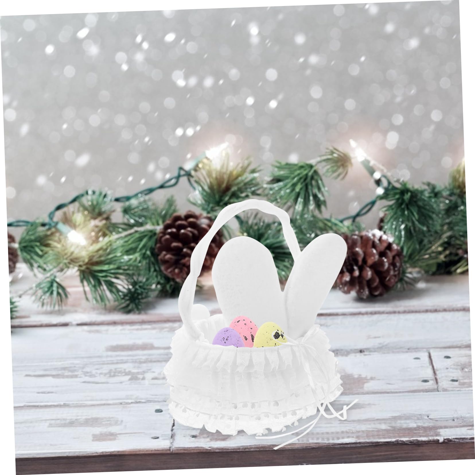 ibasenice 2stücke Osterkorb Mit Hasenohren Handgefertigter Blumenarrangement-korb Für Kreative Aufbewahrung Für Ostern Hochzeiten Stilvolles Deko-element Im Zuhause