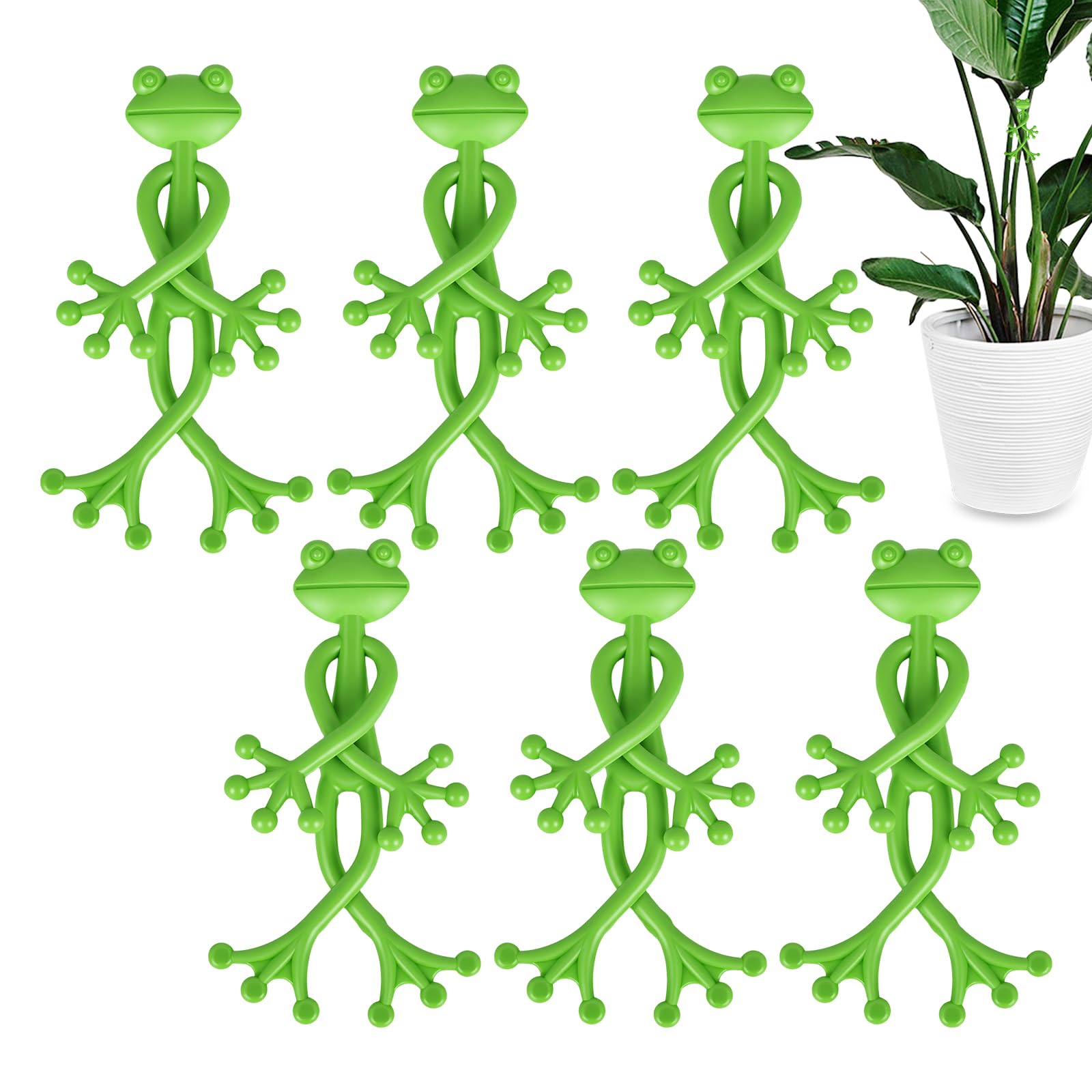 Rzspher 6 Pcs Frog Plant Stand, Holder Support Planter Pot Hugger Gardening, cut