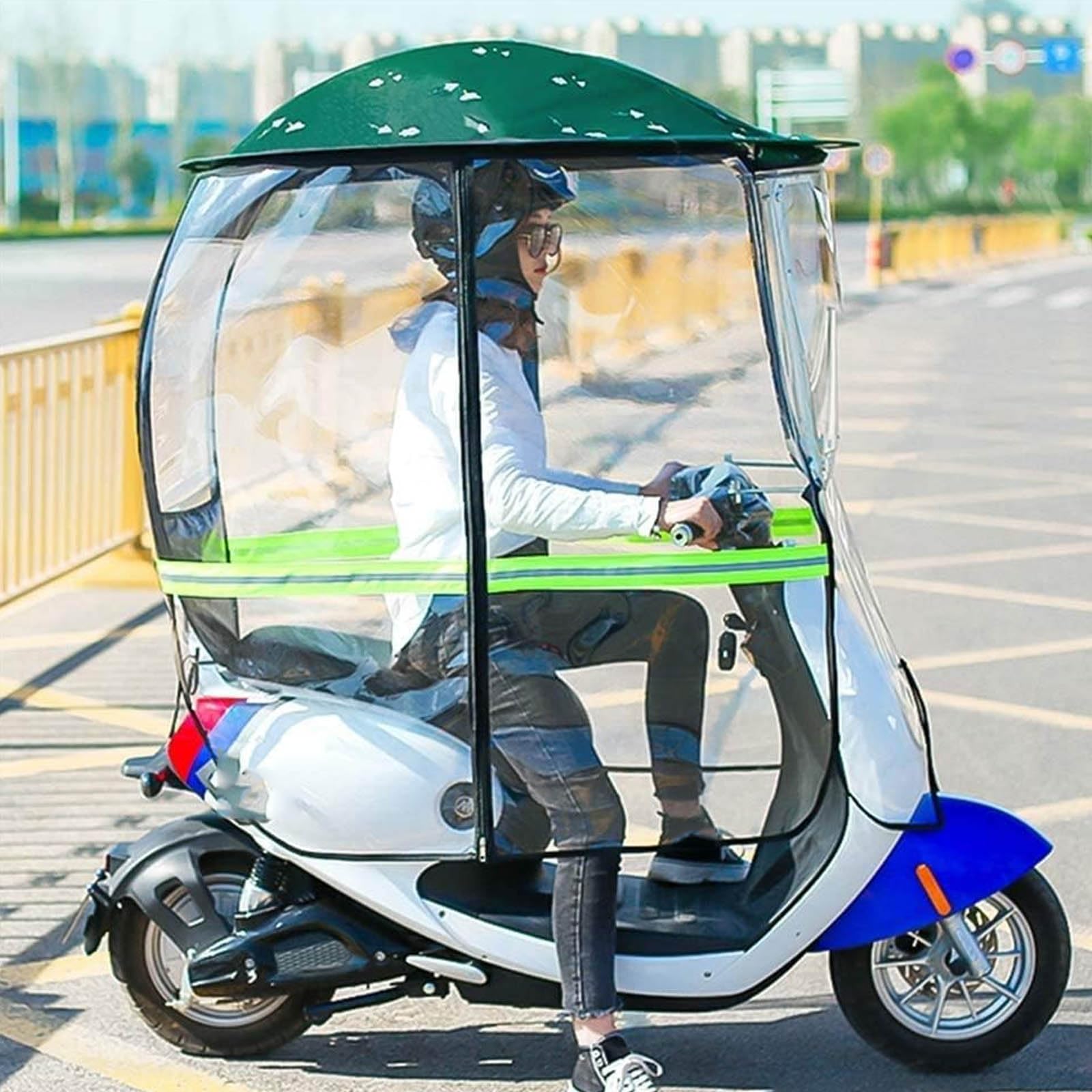 Copertura parasole per moto, impermeabile, antipioggia, per bicicletta, universale, pieghevole, per moto elettriche e veicoli a batteria