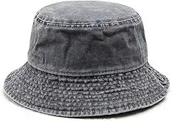 Chapéu Bucket Jeans Adulto Regulagem Unissex Pescador Proteção Solar Moda